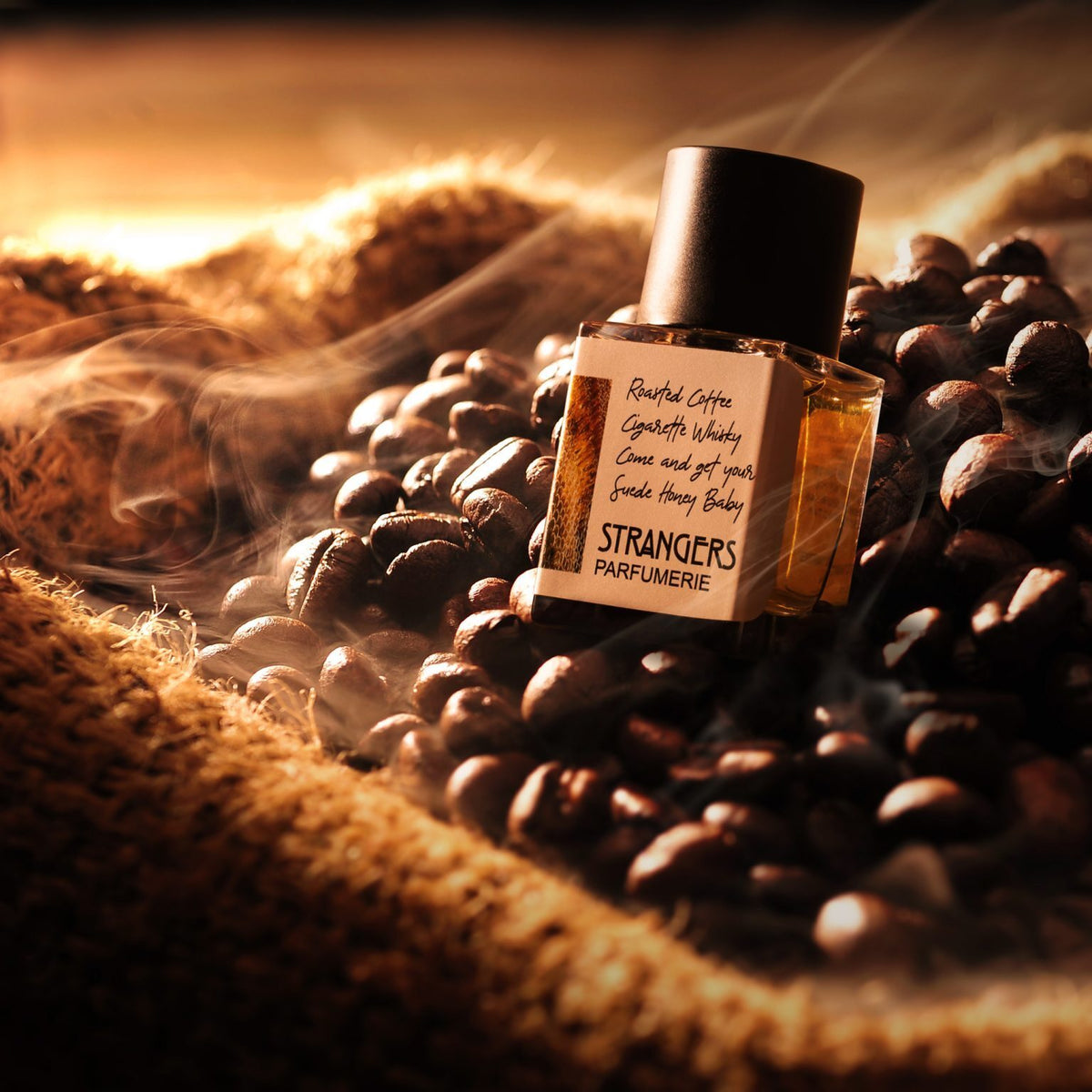 Roasted Coffee Cigarette Whiskey Come and get your Suede Honey, Baby